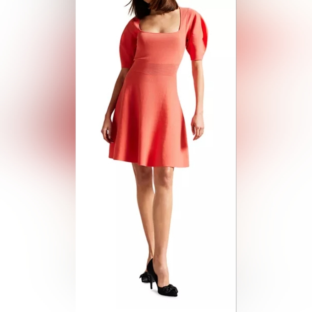 Ted Baker London- Hayliy Puff Sleeve Skater Dress. Size 4 Nwot